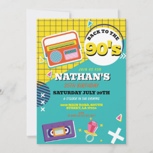 Invitation Retro 90s Anniversaire des années 90