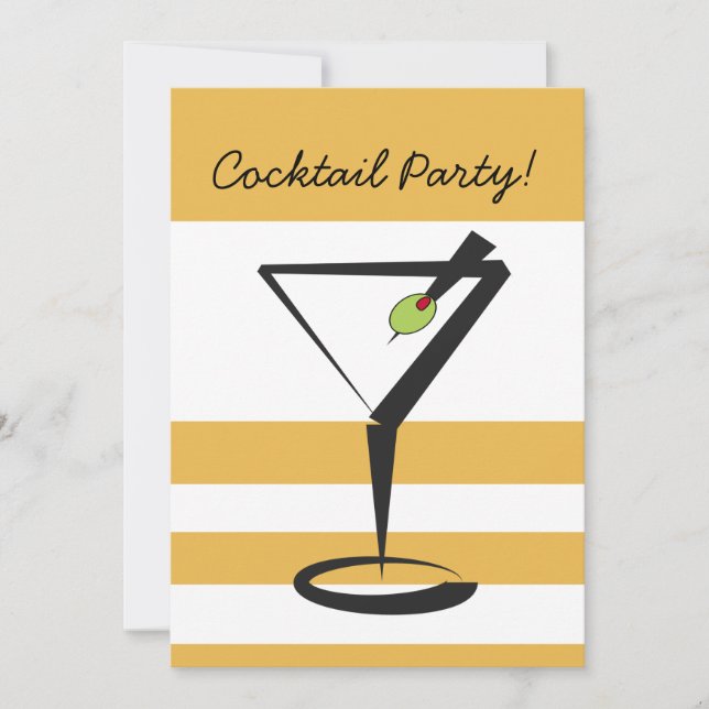 Invitation rétro à une soirée cocktail (Devant)