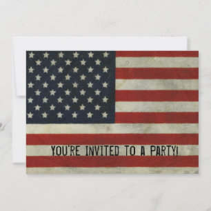 Invitation Retro American Flag