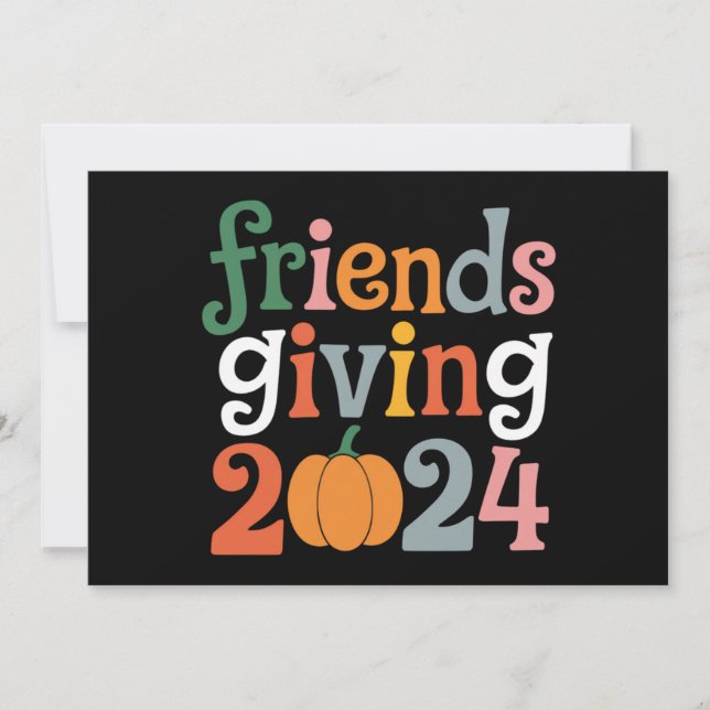 Invitation Retro Amis Donnant 2024 Thanksgiving Fall (Devant)