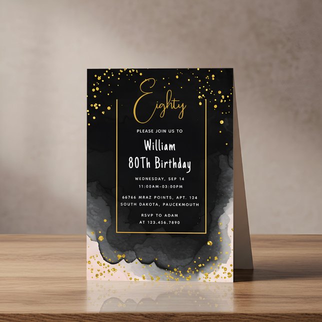 Invitation Retro Amusant Adulte Humor Happy Chic 80e annivers (Créateur téléchargé)