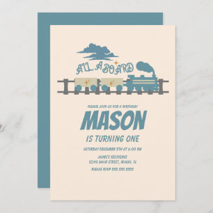 Invitation Retro Anniversaire de enfant Party Earthy Invitati