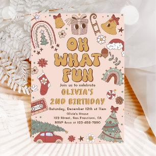 Invitation Retro Arbre de Noël Arbre Arc-en-ciel fête d'anniv