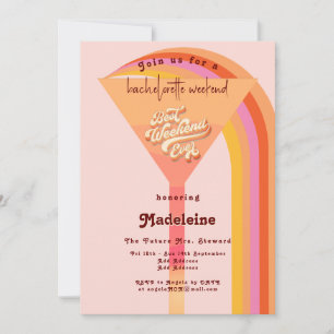 Invitation Retro Arch Vintage Sunset Bachelorette Bienvenue