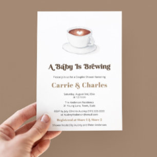 Invitation Retro Baby brasse le Baby shower Couples Café
