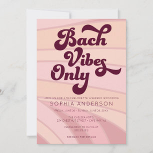 Invitation Retro Bach Vibes Seulement Bachelorette Week-end