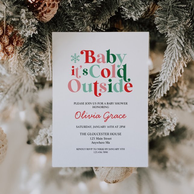 Invitation Retro Bébé Il fait froid dehors Baby Shower (Créateur téléchargé)