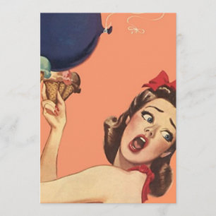 Invitation Rétro blanc 5x7 d'occasion d'invitation de fête