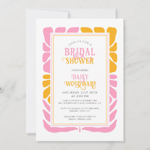 Invitation Retro Boho Bold Floral Bridal ShowerInvitation
