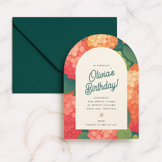 Invitation rétro boho pour fête fleurie