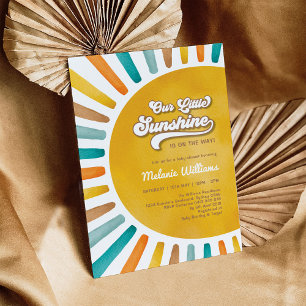 Invitation Retro Boho Sunshine Baby shower garçon