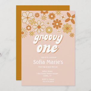 Invitation Retro Boho Super One Boho Premier anniversaire