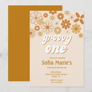 Invitation Retro Boho Super One Boho Premier anniversaire