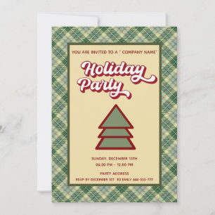 Invitation Retro bold plaid fun compagnie fête