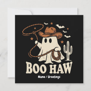 Invitation Retro Boo Haw Cowboy Fantôme Vintage Halloween