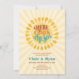 Invitation Retro Boy Baby shower, voici le fils