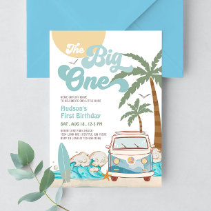 Invitation Retro Boy The Big One Surf 1er anniversaire