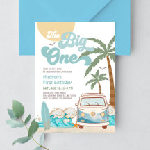 Retro Boy The Big One Surfing 1st Birthday Party