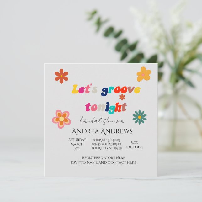 Invitation Retro Bridal Shower (Debout devant)