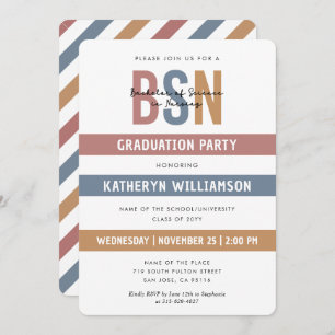 Invitation Rétro BSN Nursing School Graduation RN
