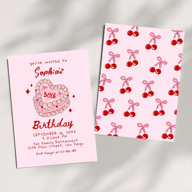 Invitation Retro Cake 30e anniversaire (Créateur téléchargé)