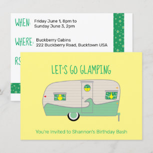 Invitation Rétro Camping en Caravane de Boîte de Jambon en Co