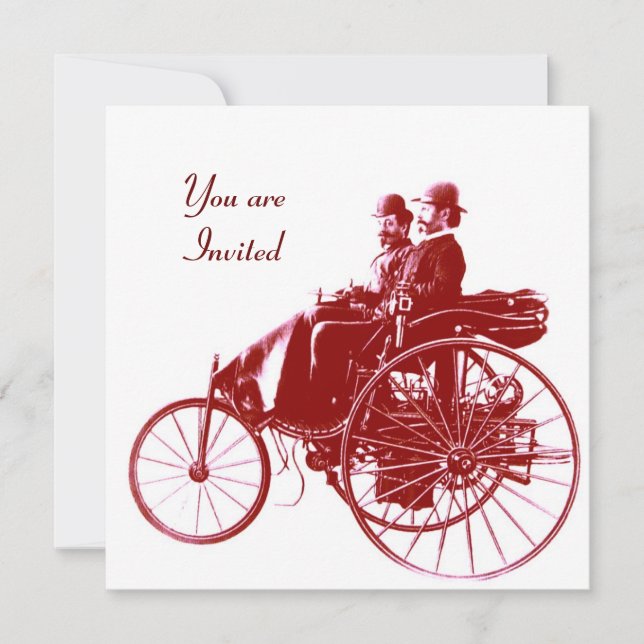 Invitation RETRO CARS 2, RESTAURATION AUTOMATIQUE, blanc brun (Devant)