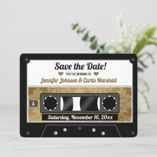 Invitation Retro Cassette Bande Mariage Enregistrer la date