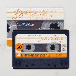 Invitation Retro cassette Cassette 50e Anniversaire Fête Invi