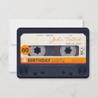 Invitation Retro cassette Cassette 60e anniversaire Fête Invi