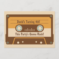 Invitation Retro Cassette Tape Party
