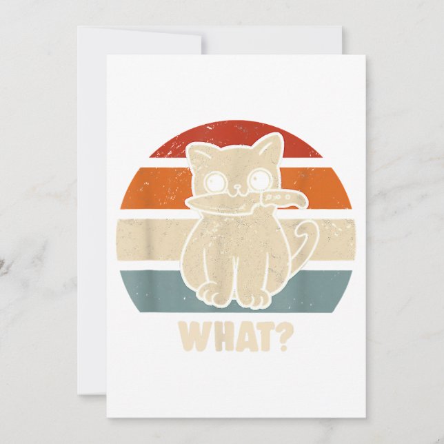 Invitation Rétro Ce Chat Couteau Meow Kitty Funny Chats Maman (Devant)