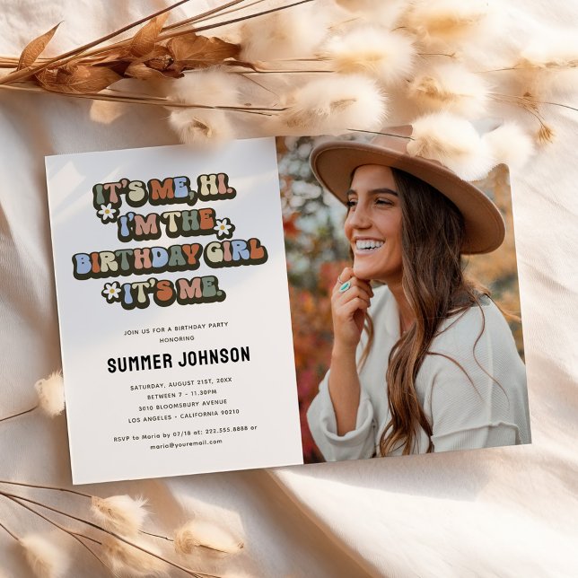 Invitation Retro C'est moi fille d'anniversaire Photo (Créateur téléchargé)