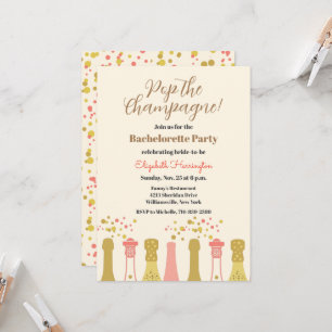 Invitation Retro Champagne Cool Vintage Bachelorette Party
