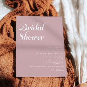 Invitation Retro chic simple mariage dusty pink