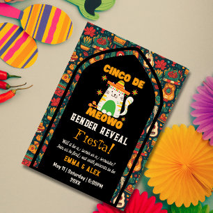 Invitation Retro Cinco De Mayo - Cute Cat Genre Revela