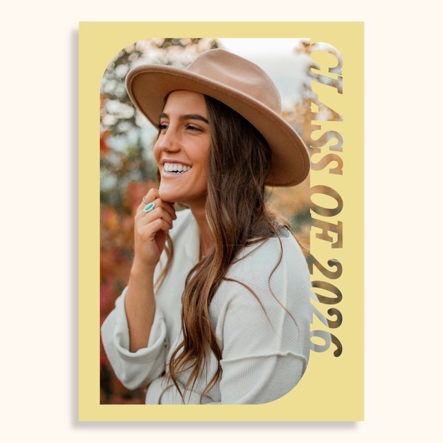 Invitation Retro Class Of 2026 Photo Minimalist Citrus (Créateur téléchargé)