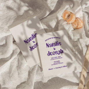 Invitation Retro Coloré Gras Super brillant Mariage moderne