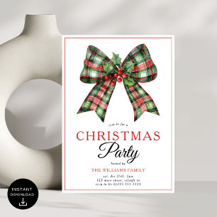 Invitation Retro Coquette Boitier Script Christmas Tree Party