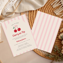 Retro Coquette Cherry sur Top Girl Baby shower