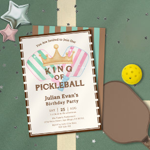 Invitation Retro County Club King of Pickleball Anniversaire