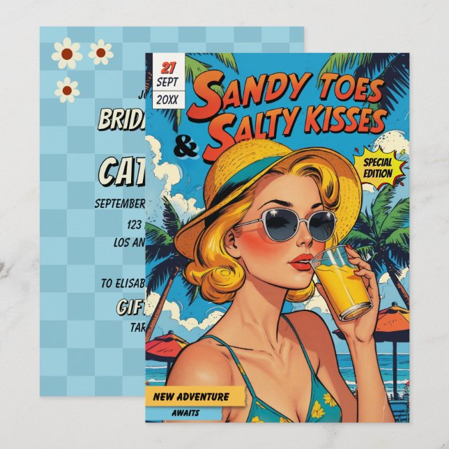 Invitation Retro Couverture de la bande dessinée Tropical Bri (Devant / Derrière)