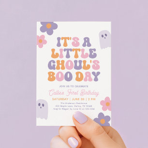 Invitation Retro Daisy Petits Fantômes Jour de Boo Fille Anni