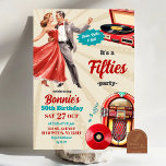Invitation Retro Danse Vintage Cinquante Fête des Adultes<br><div class="desc">Invitation à la fête de style Retro 50's Pin Up | Invitation d'anniversaire adulte des années 1950 | Invitation à l'anniversaire de la vintage fille | Fête des adultes des Cinquante-rouges</div>