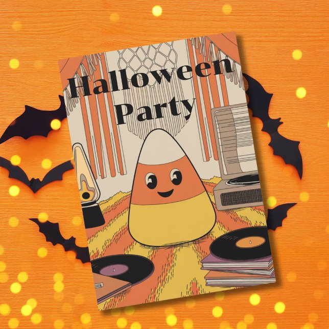 Invitation rétro de fête d'Halloween Groovy Candy  (Créateur téléchargé)