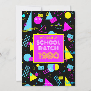 Invitation Retro de Réunion de Classe Scolaire Style 80's