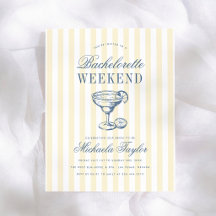 Invitation Rétro de Week-end de Fiançailles Prépa 