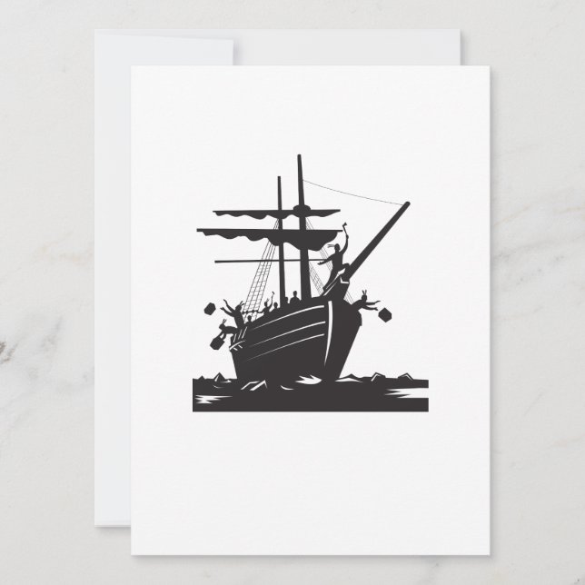 Invitation Retro des raiders de Boston Tea Party (Devant)