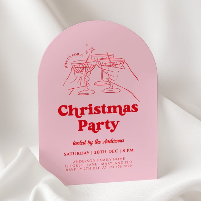 Invitation rétro dessinée à la main pour la fête d (Créateur téléchargé)