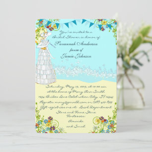 Invitation Retro Destination Beach Wedding Bridal Shower